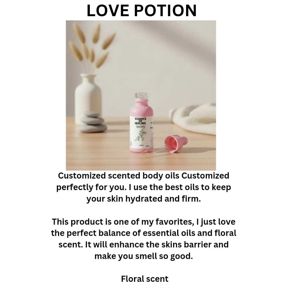 Aceite corporal con aroma a poción de amor